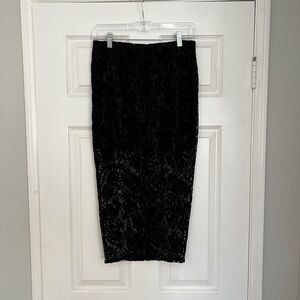Black Lace Midi Skirt